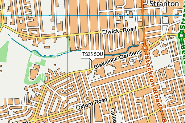 TS25 5QU map - OS VectorMap District (Ordnance Survey)
