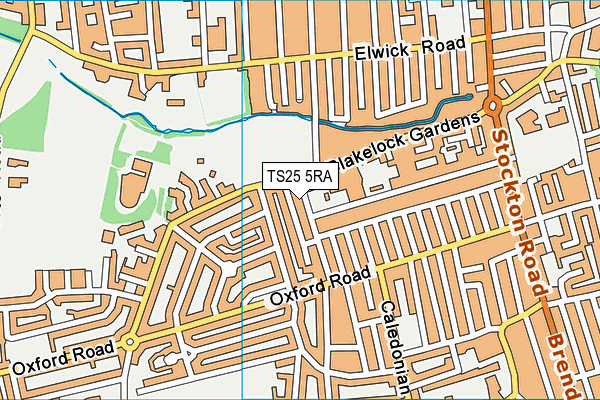 TS25 5RA map - OS VectorMap District (Ordnance Survey)