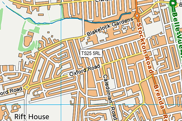 TS25 5RL map - OS VectorMap District (Ordnance Survey)