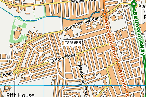 TS25 5RR map - OS VectorMap District (Ordnance Survey)