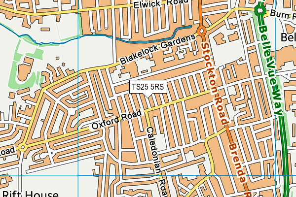 TS25 5RS map - OS VectorMap District (Ordnance Survey)