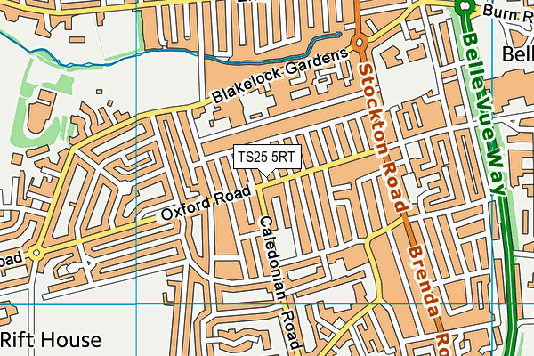 TS25 5RT map - OS VectorMap District (Ordnance Survey)