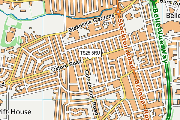 TS25 5RU map - OS VectorMap District (Ordnance Survey)