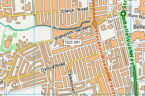 TS25 5RY map - OS VectorMap District (Ordnance Survey)