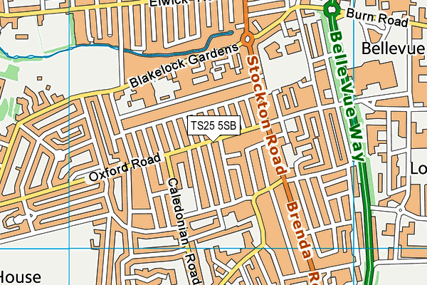 TS25 5SB map - OS VectorMap District (Ordnance Survey)