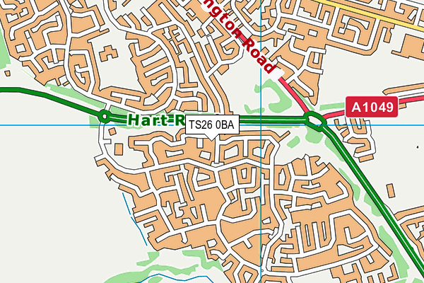 TS26 0BA map - OS VectorMap District (Ordnance Survey)