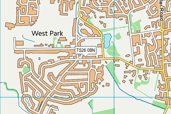 TS26 0BN map - OS VectorMap District (Ordnance Survey)