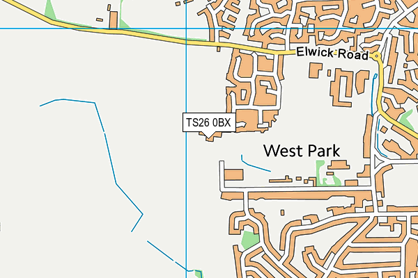 TS26 0BX map - OS VectorMap District (Ordnance Survey)