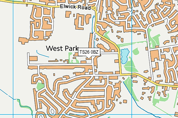 TS26 0BZ map - OS VectorMap District (Ordnance Survey)