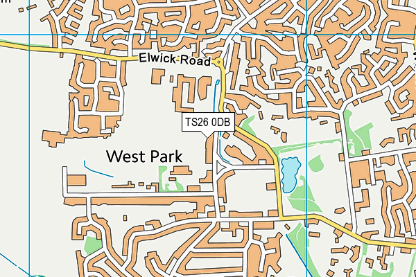 TS26 0DB map - OS VectorMap District (Ordnance Survey)