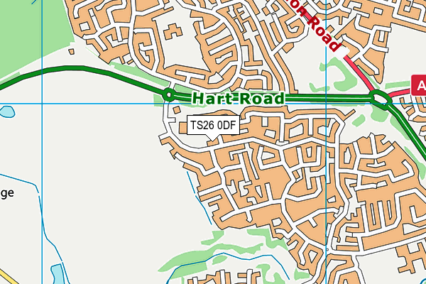 TS26 0DF map - OS VectorMap District (Ordnance Survey)