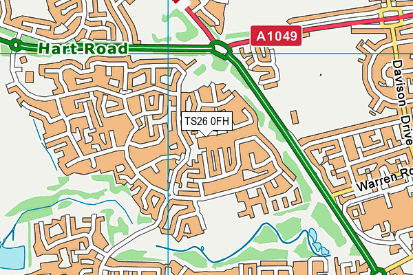 TS26 0FH map - OS VectorMap District (Ordnance Survey)