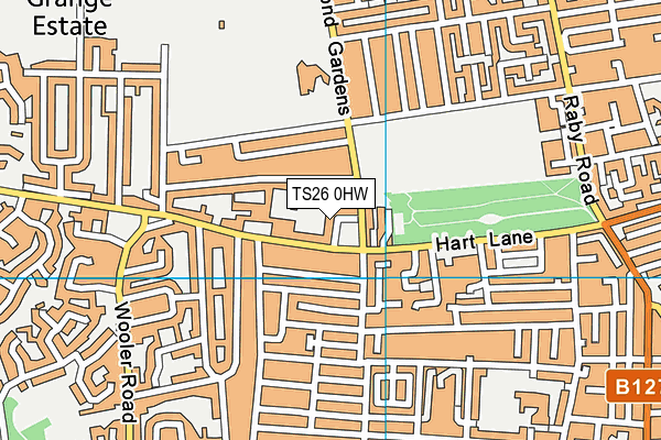 TS26 0HW map - OS VectorMap District (Ordnance Survey)