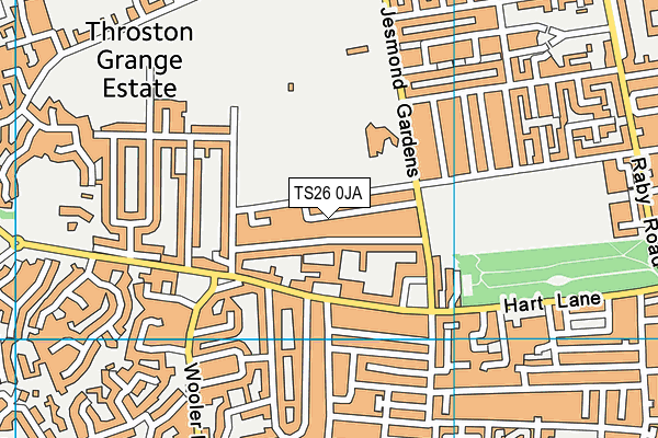 TS26 0JA map - OS VectorMap District (Ordnance Survey)