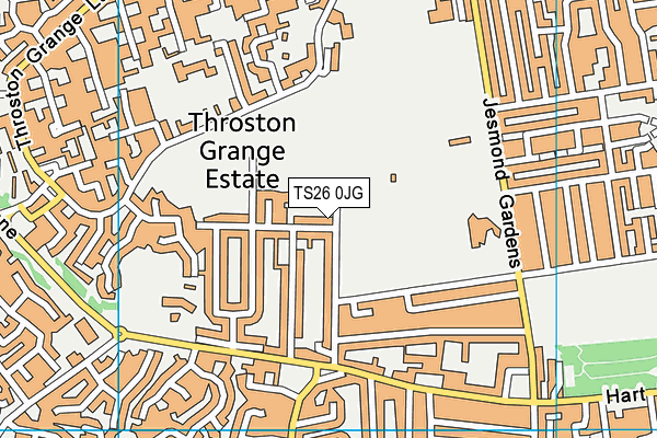 TS26 0JG map - OS VectorMap District (Ordnance Survey)