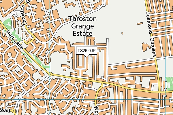 TS26 0JP map - OS VectorMap District (Ordnance Survey)