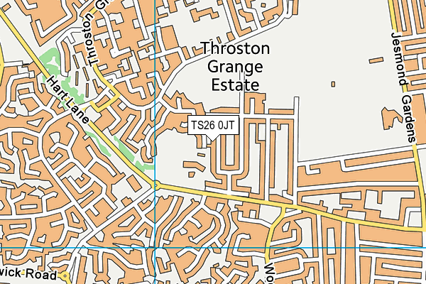 TS26 0JT map - OS VectorMap District (Ordnance Survey)