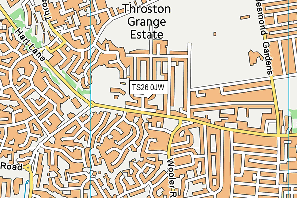 TS26 0JW map - OS VectorMap District (Ordnance Survey)