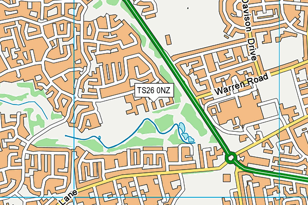 TS26 0NZ map - OS VectorMap District (Ordnance Survey)