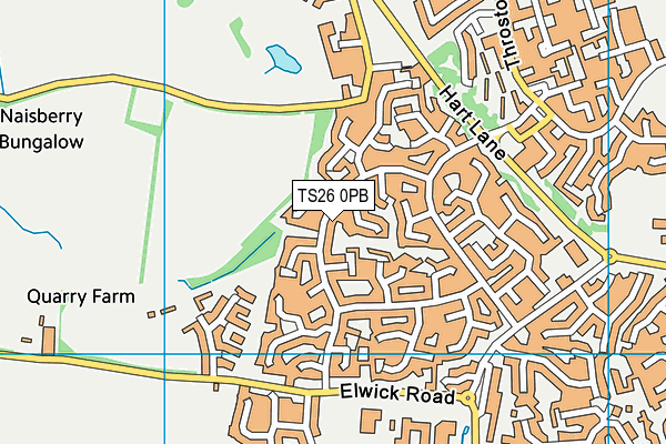 TS26 0PB map - OS VectorMap District (Ordnance Survey)