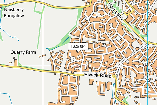 TS26 0PF map - OS VectorMap District (Ordnance Survey)