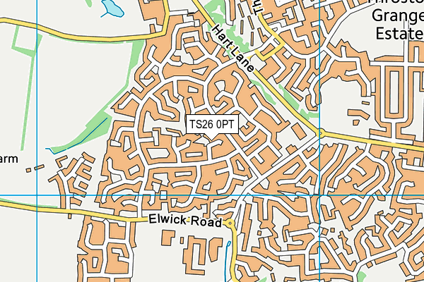 TS26 0PT map - OS VectorMap District (Ordnance Survey)