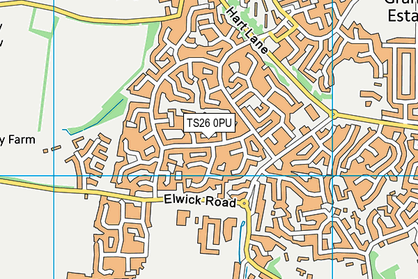TS26 0PU map - OS VectorMap District (Ordnance Survey)