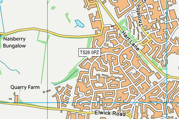 TS26 0PZ map - OS VectorMap District (Ordnance Survey)