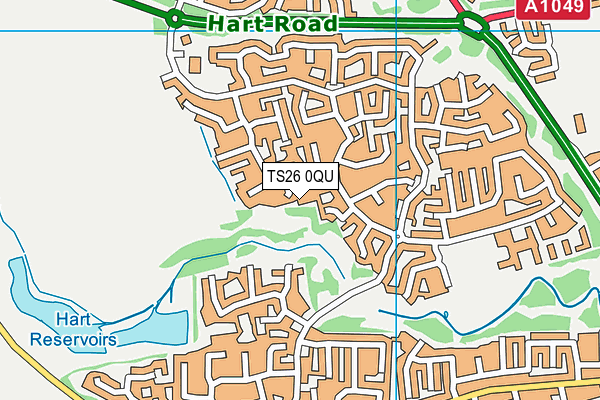 TS26 0QU map - OS VectorMap District (Ordnance Survey)