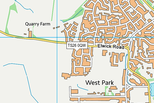 TS26 0QW map - OS VectorMap District (Ordnance Survey)