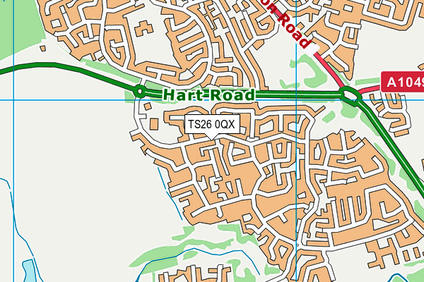 TS26 0QX map - OS VectorMap District (Ordnance Survey)