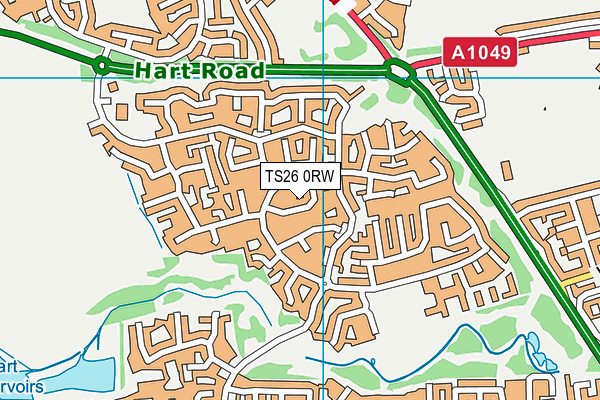 TS26 0RW map - OS VectorMap District (Ordnance Survey)