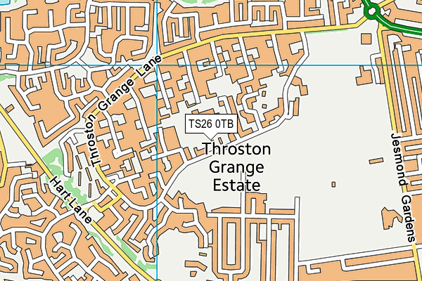 Springwell School map (TS26 0TB) - OS VectorMap District (Ordnance Survey)