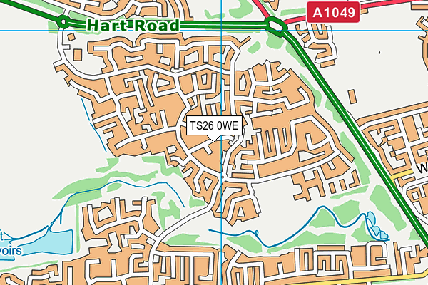 TS26 0WE map - OS VectorMap District (Ordnance Survey)