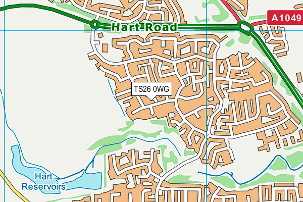 TS26 0WG map - OS VectorMap District (Ordnance Survey)