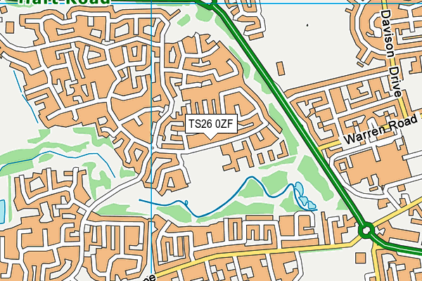 TS26 0ZF map - OS VectorMap District (Ordnance Survey)