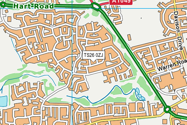 TS26 0ZJ map - OS VectorMap District (Ordnance Survey)