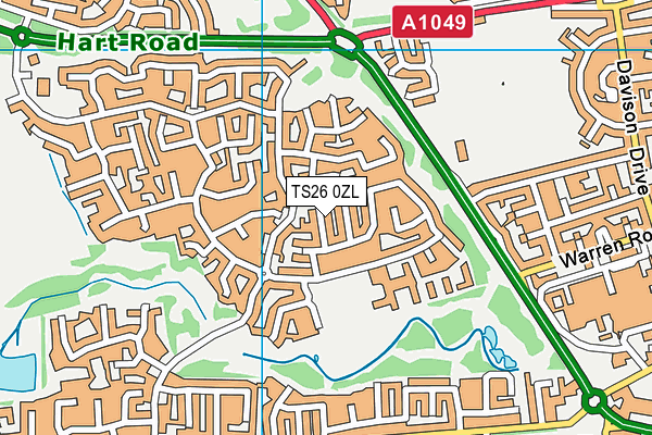 TS26 0ZL map - OS VectorMap District (Ordnance Survey)