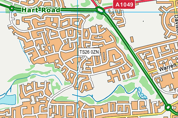 TS26 0ZN map - OS VectorMap District (Ordnance Survey)