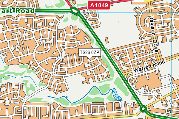 TS26 0ZP map - OS VectorMap District (Ordnance Survey)