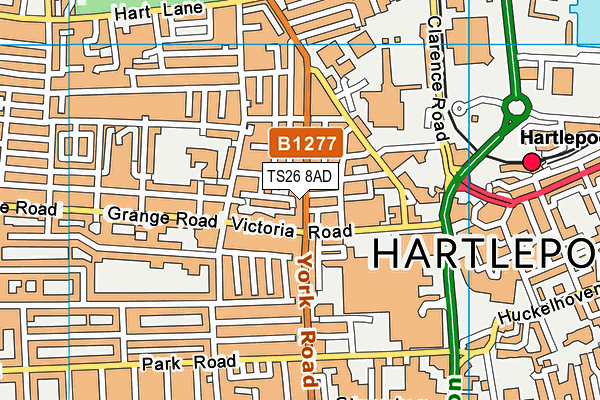 TS26 8AD map - OS VectorMap District (Ordnance Survey)