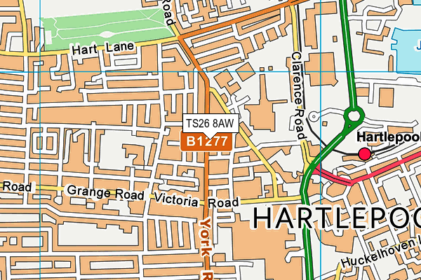 TS26 8AW map - OS VectorMap District (Ordnance Survey)