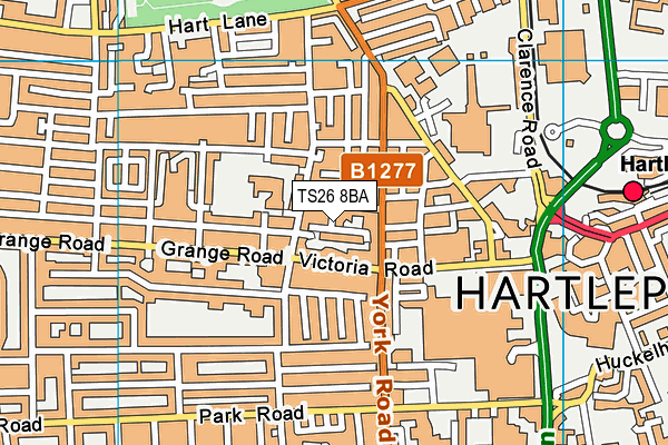 TS26 8BA map - OS VectorMap District (Ordnance Survey)