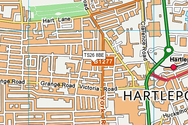 TS26 8BE map - OS VectorMap District (Ordnance Survey)