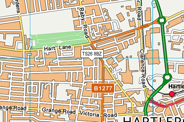 TS26 8BZ map - OS VectorMap District (Ordnance Survey)