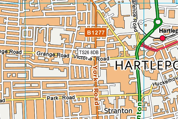 TS26 8DB map - OS VectorMap District (Ordnance Survey)