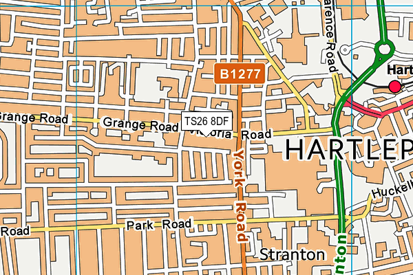 TS26 8DF map - OS VectorMap District (Ordnance Survey)