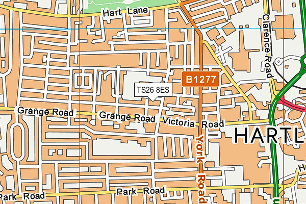 TS26 8ES map - OS VectorMap District (Ordnance Survey)