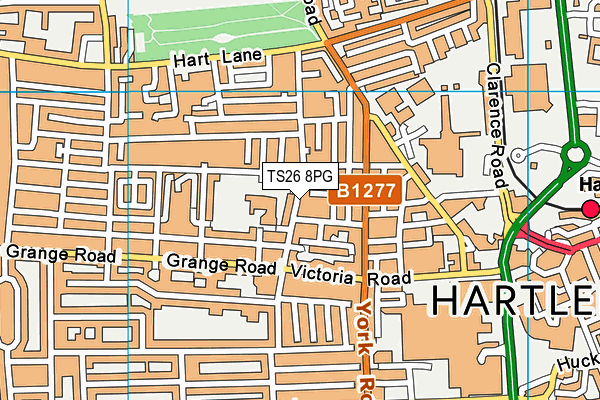 TS26 8PG map - OS VectorMap District (Ordnance Survey)