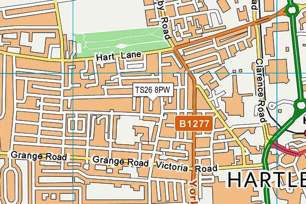 TS26 8PW map - OS VectorMap District (Ordnance Survey)